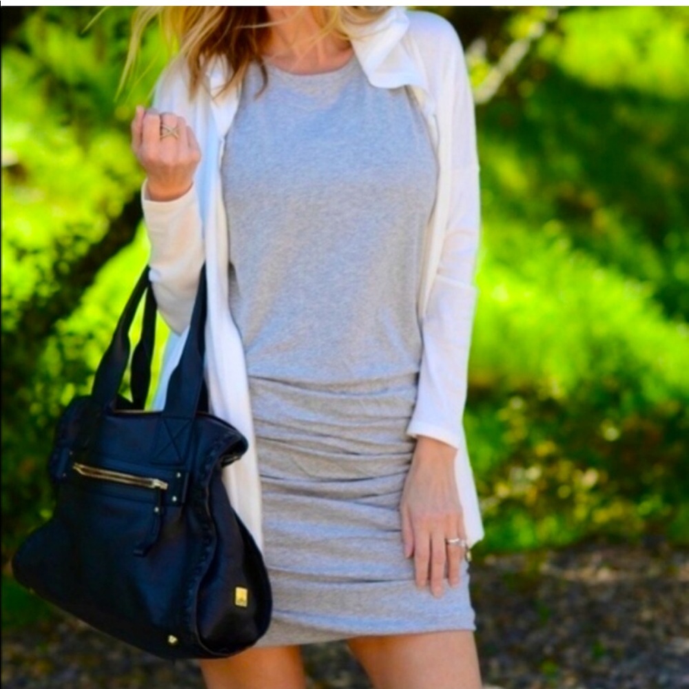 CABI Heather Grey Everyday Dress Ruched 5267 Small